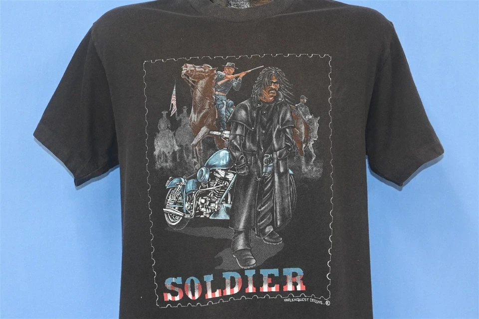 Camiseta vintage años 90 BUFFALO SOLDADOS MOTO CLUB MOTOCICLISTA NEGRA MEDIANA M Foto 1 de 4