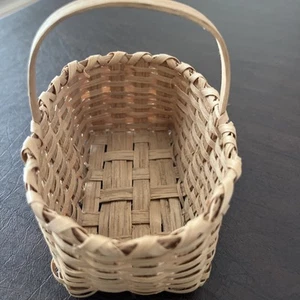 Vintage Primitive Miniature Rectangular Split Oak Basket - Picture 1 of 5