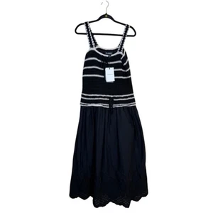 NWT En Saison Tuckernuck Lucia Maxi Dress Black Crochet Peplum Large $168 - Bild 1 von 7