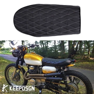 Sillín plano asiento conductor café corredor para HONDA CL 250 350 300 500 125 Foto 1 de 4