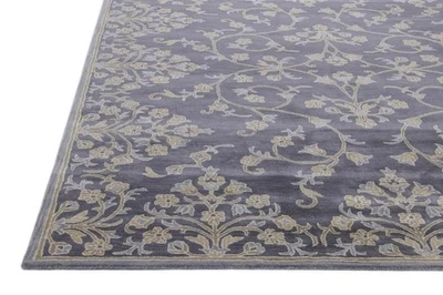 Alfombra dragón tibetano acolchada a mano 100 % nueva lana suave hecha a mano alfombra azul sala de estar Foto 1 de 4