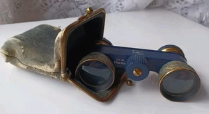 OCCHIALI DA OPERA VINTAGE IN CUSTODIA ORO/BLU BUSCH MULTINETT D.R.P. MADE IN GERMANY - Foto 1 di 21