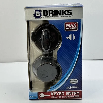 Cerrojo monocilíndrico Brinks 2717-109 con llave en un lado, latón antiguo NUEVO Foto 1 de 2