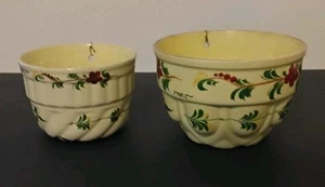 Vintage Ceramic Wall Planters Teleflora Hand Painted In Portugal Set Of 2 - Picture 1 of 11