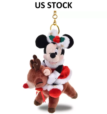 Japan Disney Reindeer Minnie Mouse Plush Keychain Christmas 2025 【US STOCK】 - Image 1 of 4
