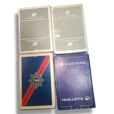 Lote de 4 paquetes de cartas de aerolíneas TWA, Eastern y United Foto 1 de 2