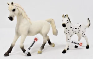 Schleich Horse Club Arabian Mare and foal Knabstrupper. 13761, 13890. Germany - Picture 1 of 2