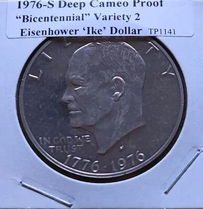 1976-S Eisenhower "Ike" Clad Dollar Coin - Deep Cameo Proof Type 2 - Picture 1 of 6