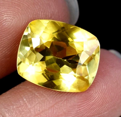Natural 12 Ct Flawless EGL Certified Yellow Sapphire Cushion Cut Loose Gemstone - Image 1 of 4