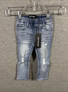 NWT Beau Hudson Kids Girls Blue Distressed Jeggings Pants Size 1 - Picture 1 of 7