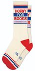 Horny For Books Socks By Gumball Poodle Ribbed Cool Gym Crew Socks Novelty Gift