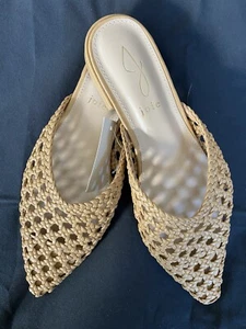 Joie Leather Weaved Flat Slip On Super Cute Very Comfy! Sz 6.5 NWT Taupe - Picture 1 of 6