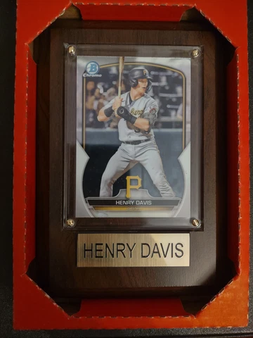 2023 Bowman Chrome Plaque Henry Davis Wood Plaque Pittsburgh Pirates #1 Pick Cover