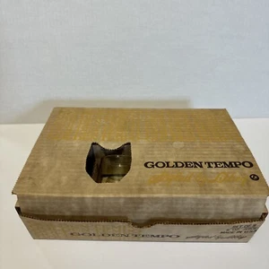 Bicchieri in vetro succo vintage Libbey Golden Tempo 6 oz set di 8 con scatola MCM USA - Foto 1 di 7