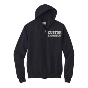 Sudadera con Capucha Cremallera Completa Personalizada, Sudadera con Capucha Cremallera Bordada Personalizada (Negro) - Imagen 1 de 5