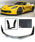 For 14-up corvette C7 Z06 Stage 3 ABS CARBON FLASH Painted Front Lip + Winglets