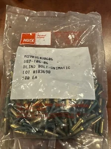 Quantity-100 MS90354U0606 HUCK Blind Rivet. New. DC61 D412 - Picture 1 of 4
