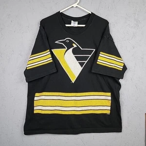 Vintage 90s Pittsburgh Penguins Shirt Herren 2XL schwarz Grafik Logo Pro Player NHL - Bild 1 von 7