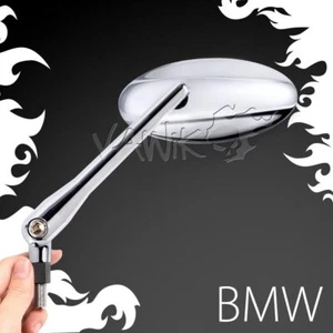 Ultra- rear mirrors chrome oval aluminum convex fits BMW - Picture 1 of 9