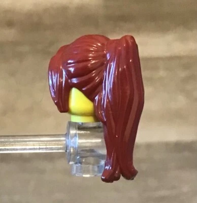 LEGO Minifig Female Dark Red Hair With Long Ponytail and Side Bangs - Image 1 of 2
