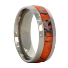 Blaze Orange Camouflage Titanium Ring
