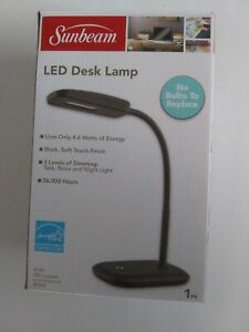 Sunbeam Desk Lamp LED 16.8" Tall Black Flexible Neck Rotating Head