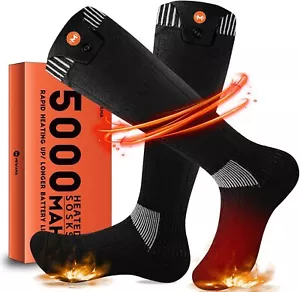 Washable Men Women Electric Heated Socks Winter Foot Warmer Rechargeable Battery - Picture 1 of 5