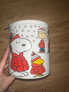Snoopy red puffer coat and Charlie Brown, Lucy, Linus & Friends Jar Canister - Picture 1 of 4