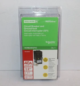 Interruttore Square D Homeline HOM240GFIC 40 Amp 2 poli GFCI - Foto 1 di 4