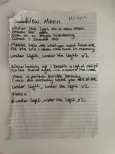 BLACK DOLDRUMS ORIGINAL HANDWRITTEN NEW MOON SONG LYRICS RECORDING SESSION - Picture 1 of 1