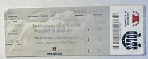 Vintage Indianapolis Colts 2003 Playoff Game Ticket Stub Denver Broncos 1/2004 - Picture 1 of 2