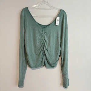 American Eagle long sleeve soft & sexy ruched t-shirt Seafoam green size XXL - Picture 1 of 4