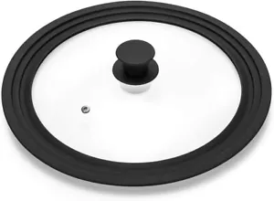 Universal Lid for Pots,Pans and Skillets-Tempered Glass&Heat Resistant Silicone - Picture 1 of 31