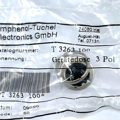 [15 Stück] Amphenol Tuchel T 3263 100 DIN-Rundsteckverbinder 3-polig Buchse - Bild 1 von 2