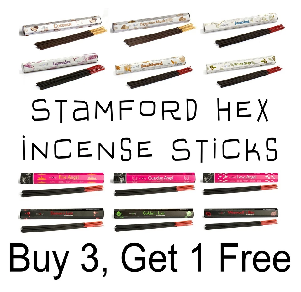 STAMFORD HEX INCENSE STICKS Joss Insence Scent Aromatherapy Spa BUY 3 GET 1 FREE - Image 1 of 1