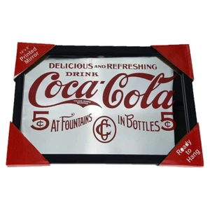 "Espejo impreso enmarcado Coca-Cola 5 centavos decoración de cocaína para el hogar 14"" x 9" - Imagen 1 de 1