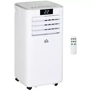 HOMCOM 7000 BTU Mobile Air Conditioner Indoor Portable AC Unit w/ RC, White - Picture 1 of 12