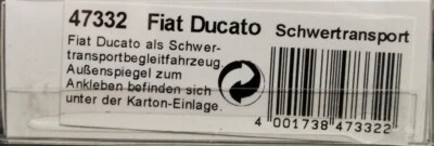 BUSCH 47332 Fiat Ducato Schwertransport - scala H0 - Immagine 1 di 4