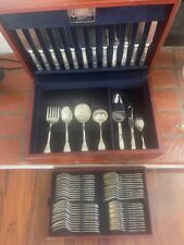 CHATEAU BY CARRS SHEFFIELD UK STERLING SILVER FLATWARE SET FOR 12, Orig  chest