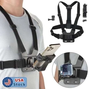 Chest Harness Body Strap Mount Accessories Adjustable for iPhone GoPro Android - Picture 1 of 12
