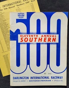 1960 NASCAR Darlington Raceway Southern 500 Program, Buck Baker Win #42 - Picture 1 of 14