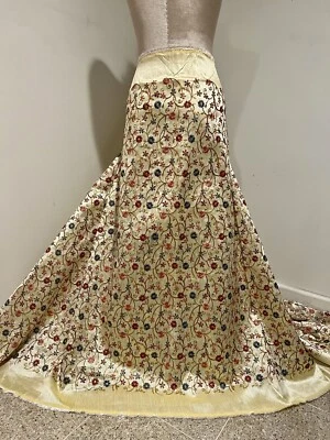 Gold Pink Blue Red Embroidery Dupioni Fabrics 48” Width Sold By The Yard - Image 1 of 4