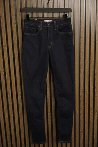 Mujer Levi's Vaqueros Azul Marino Algodón Elástico 721 High Rise Skinny W27 L30 - Imagen 1 de 11