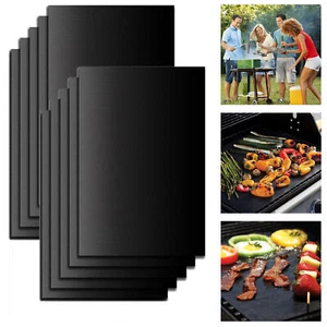 Grill Mat Non Stick BBQ Grill Film Underlay Bowl X 10er Kit - Imagen 1 de 12