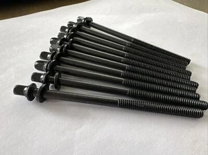10 Drum Tension Rods 3.5”(90mm) Black  w/fixed Washers Thread Diameter 7/32" - Picture 1 of 3