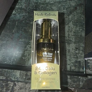 Merle Roberts 24k Gold & Caviar 5X Anti-Wrinkle Face Serum 1 fl oz/ 30 ml - Picture 1 of 4