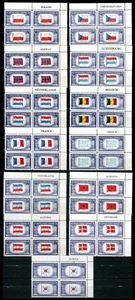 SC# 909-21 - Complete Collection of 1943-44 Overrun Countries Plate Blocks - Picture 1 of 1
