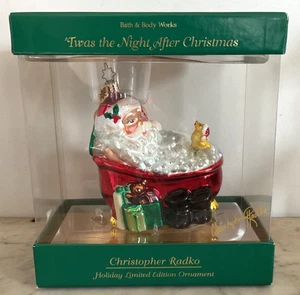 De colección Christopher Radko Cuerpo de Baño y Obras Twas La Noche Después de Navidad Adorno - Imagen 1 de 6