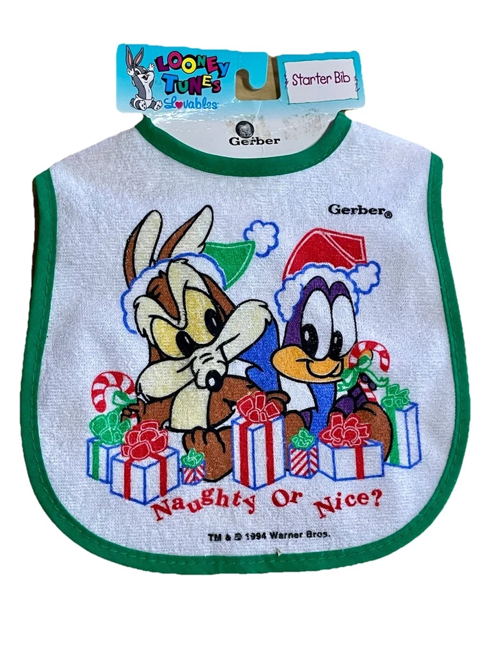 Looney Tunes Gerber Wile E Coyote Roadrunner 1994 Warner Bros Terry Cloth De colección Foto 1 de 3