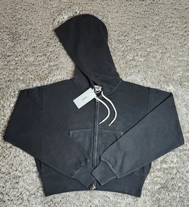 Buck Mason schwarzer kurz geschnittener Hoodie im Used-Look Größe Small - Bild 1 von 8